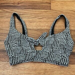 Aerie Jacquard Tie Scoop Bikini Top